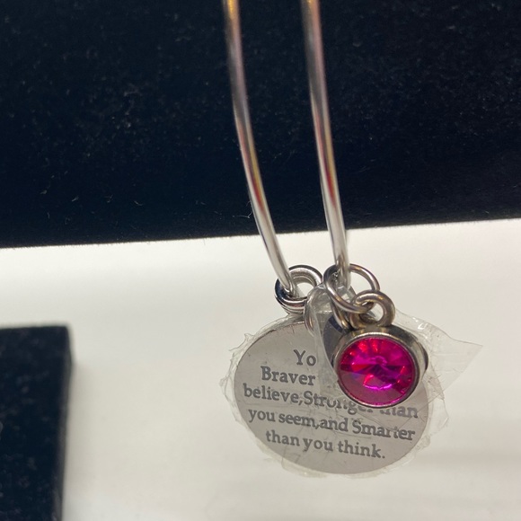 You are Braver Than You Believe Silver tone adjustable bracelet w/charms-NWOT - Picture 2 of 2